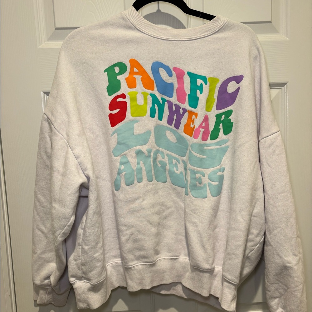 Pacific Sunwear White Graphic Sweater